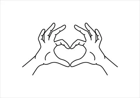 Heart shape hands gesture Stock Illustration