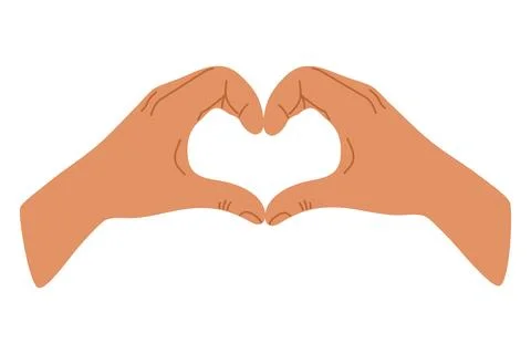 Heart shape hands. Vector illustration. Stock Illustration