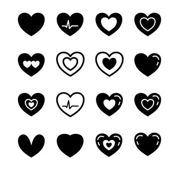 Heart Shape has been transformed into various shapes, vector icon isolated .. Illustrazione stock