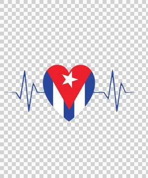 Heart Shape With Heartbeat Line beating lines star stripes Ilustración de archivo