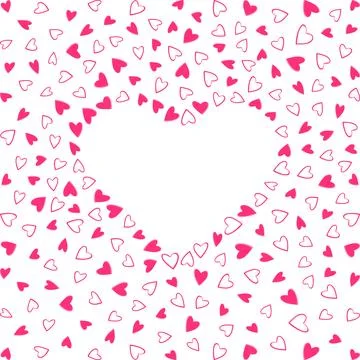 Heart shape hearts Abstract frame background Copy space Template. St Valentines Illustrazione stock