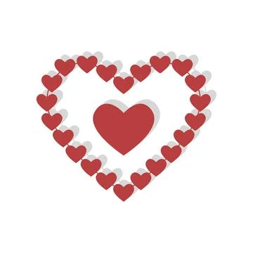 Heart shape with hearts frame Stock Illustration