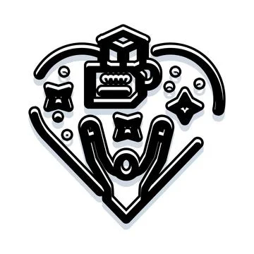Heart shape with house and mug icon Stock Illustration