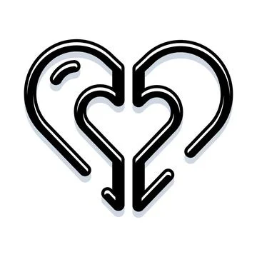 Heart shape icon creating a loving connection Illustrazione stock