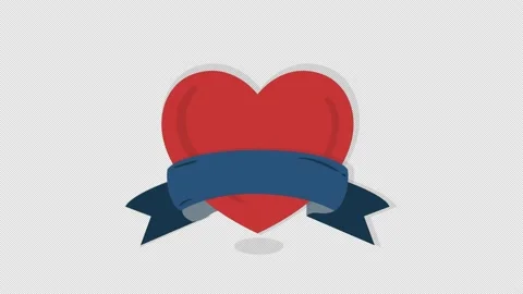 Heart shape icon, empty love badge. loop animation with alpha channel, green  Stock Footage 213100552