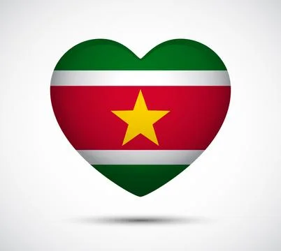 Heart Shape Icon Featuring Flag Design of Suriname on a Soft Background Stock Illustration