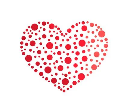 Heart shape icon made of dots. Vector illustration. Stock Illustration