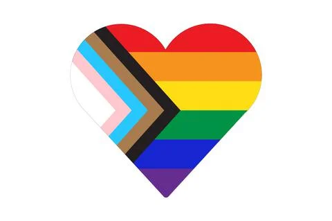 Heart shape icon of New pride flag LGBTQ Иллюстрация