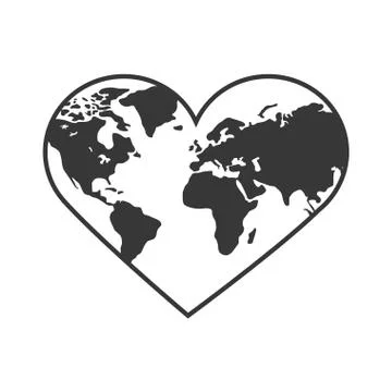 Heart shape  icon. Planet design. Vector graphic Illustrazione stock