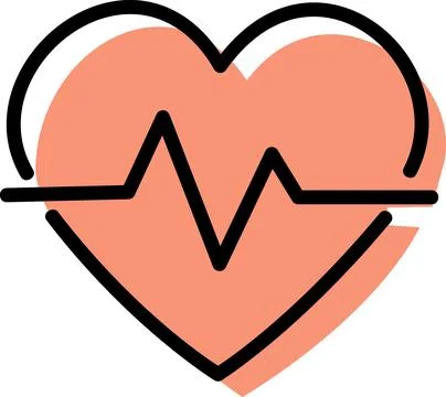 Heart shape icon with pulse line Stock Illustration