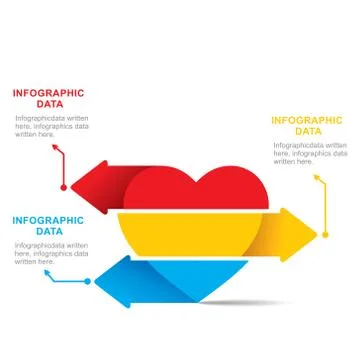 Heart shape info-graphics design Stock Illustration
