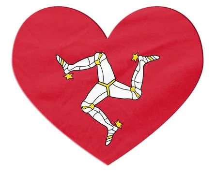 Heart shape Isle of Man flag showing national pride Stock Illustration