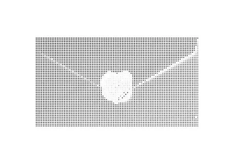 Heart shape isolated in halftone dotted background with diagonal motion lines Stock Illustration