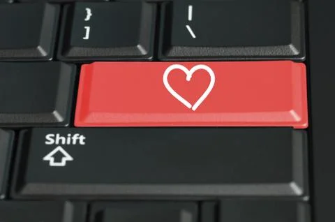 Heart shape on  a keyboard Foto stock