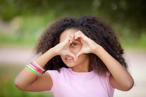 Heart shape kid Stock Photos