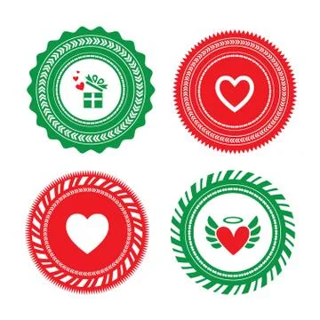 Heart shape label design Stock Illustration