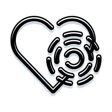 Heart shape labyrinth showing complex emotions and love puzzle Stock Illustration