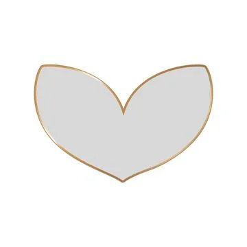 Heart shape, leaf shape with gold frame, product box, vector Stock Illustration