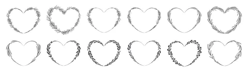 Heart shape leaf wreath Stock Illustration