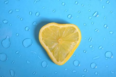 Heart shape of Lemon slice Stock Photos