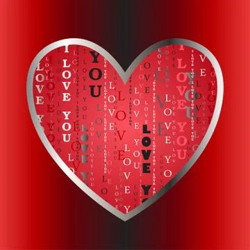 Heart shape from letters - typographic composition Stock Illustration