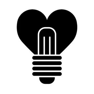 Heart shape in a light bulb line icon, solid vector sign, linear style pictogram 스톡 일러스트