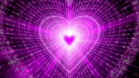 Heart shape light glow stroke neon flicker particle loop animation Stock-Footage 152500215