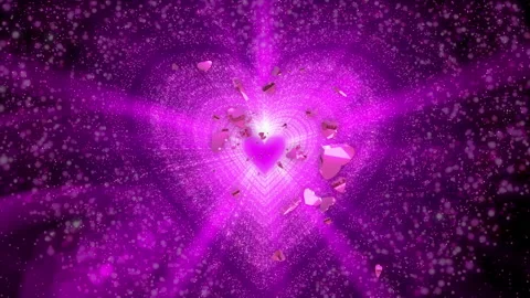 Heart shape light glow stroke neon flicker particle loop animation Video stock 152922445