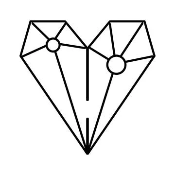 Heart shape line art icon with geometric design Illustrazione stock