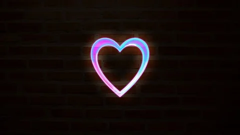 Heart shape liquid motion graphic on brick background, Love concept of valentine Stock Footage 122336710