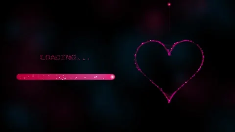 Heart shape loading progress bar romantic cyber loop Stock Footage 345640541