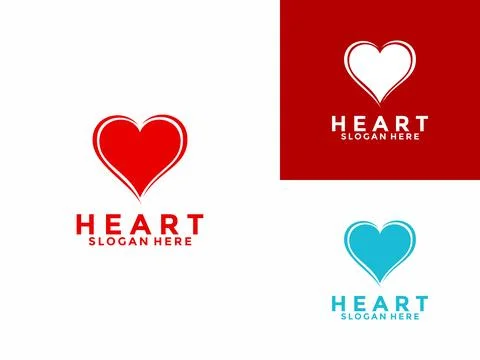 Heart Shape logo vector template. Heart Valentine logo design icon Illustrazione stock