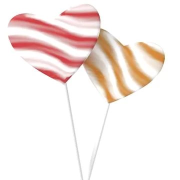 Heart shape lollipop. 3D model. 3D illustration. Stock Illustration