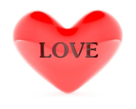 Heart shape with love, 3d render Stock Illustration