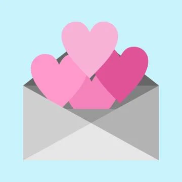 Heart Shape Love Letter Vector Illustration Graphic Stock Illustration