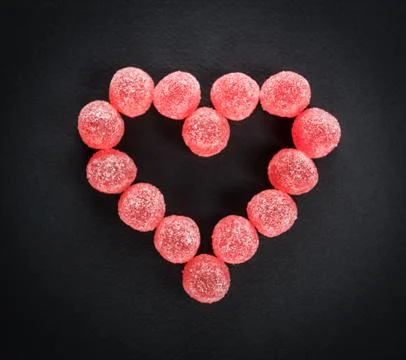 Heart Shape Made of Candy Stock Photos