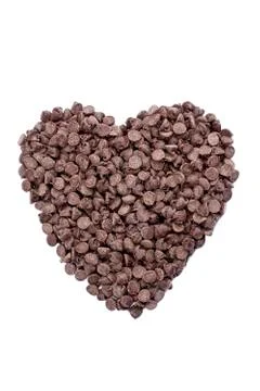 Heart shape made of chocolates Stock Photos