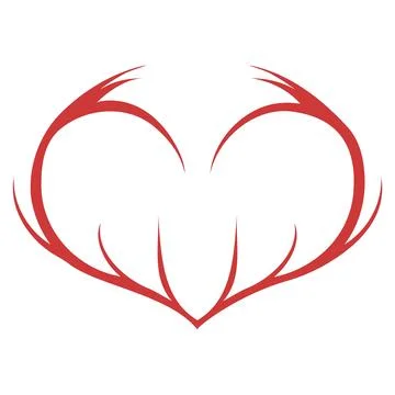 Heart shape made of curved vector lines of one color Stock Illustration