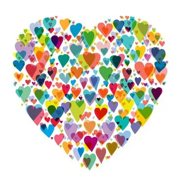 Heart shape made from hearts. Vector icons. Stock Illustration