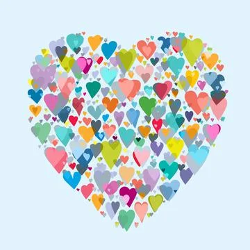 Heart shape made from hearts. Vector icons. Stock Illustration