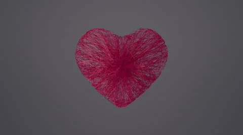 Heart Shape Made By Lines, 3d animation 4k Stock Footage 63797391