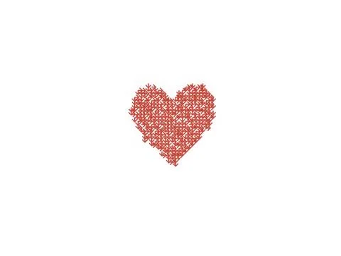 Heart shape made of many small colorful flowers Stock Illustration