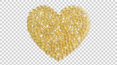 Heart shape made of many small yellow corn kernels Stock Illustration