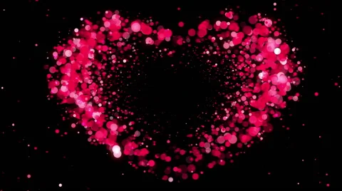 Heart Shape made of Pink Particles Beating. Beautiful looped 3d animation. Stock Footage 58186983