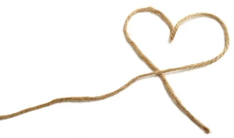 Heart shape made from rope Stock Photos