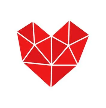 Heart shape made of triangles icon. Vector illustration. Stock Illustration