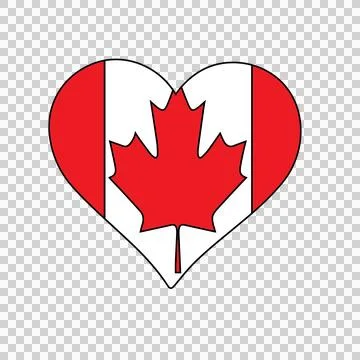Heart Shape With Maple Leaf Outline forming lines minimalist Stock Illustration