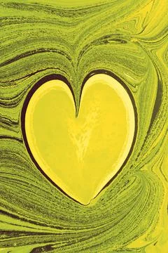 Heart shape on a marbling painting pattern background 库存插图
