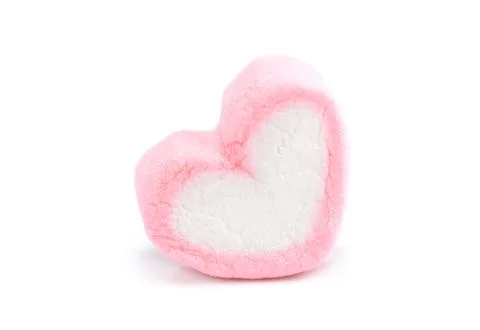 Heart shape marshmallow with on background Stock Photos