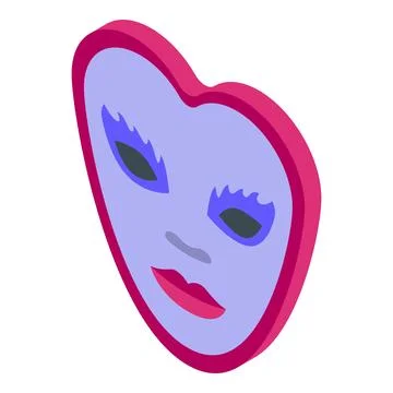 Heart shape mask icon isometric vector. Fashion style Stock Illustration